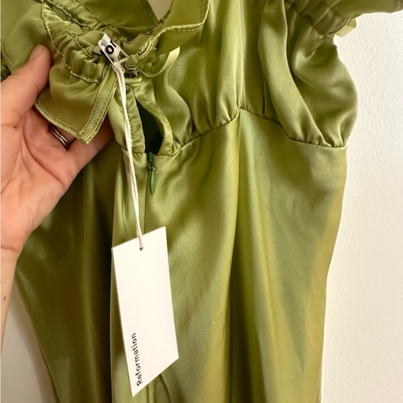 Reformation Erdem Green Silk Dress - Picture 6 of 7